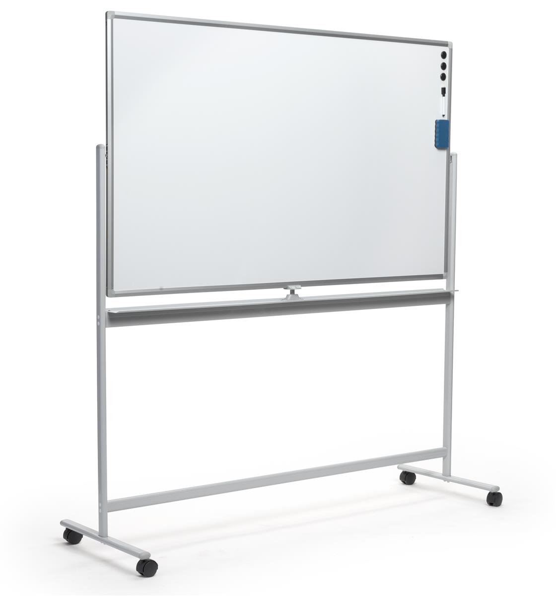 Magnetic White Board on Wheels Red Office Classroom Portable Easel with Stand Flip Chart Holders and Pad 60x46 Large Height Adjust 360° Rolling Double Sided Dry Erase Board Mobile Whiteboard 