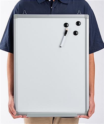 Wall mounted white board in portrait mode