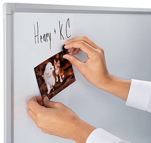 Wall mounted white board with magnet function
