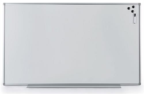 Large magnetic whiteboard with tray for tools