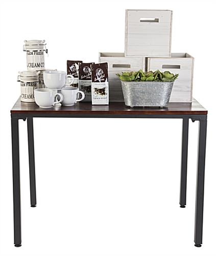 Urban tall industrial pipe table display 