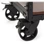 Cast iron wheel mobile industrial retail dual shelf armoire rack