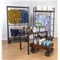 Urban mobile industrial retail dual shelf armoire rack