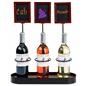 Write-on triple chalkboard bottle display