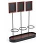 Wooden triple chalkboard bottle display