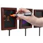 Write-on triple chalkboard bottle display