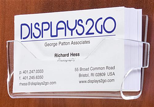 Displays2go Clear Acrylic Business Card Holders, Single Pocket, Open Design, Set of 100 (DESKBCC)
