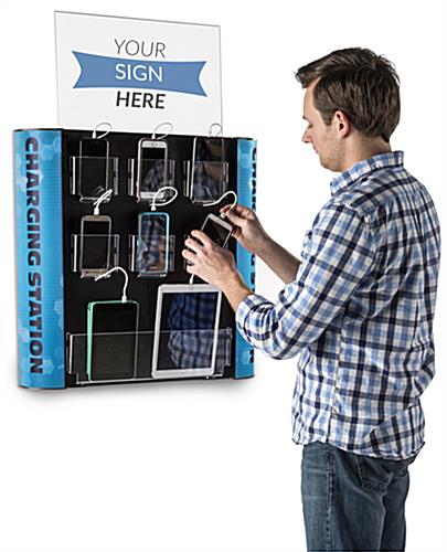 Public Charging Station with 7 Acrylic Pockets