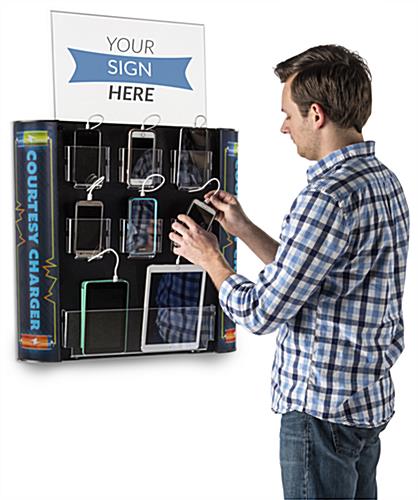 Multi Device Charging Kiosk with 8 Cords