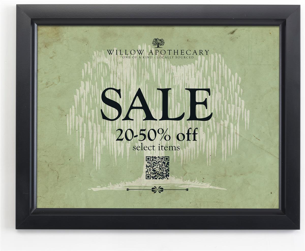 SlideIn Wall Mount Sign Holder Aluminum Frame w/ Black Finish