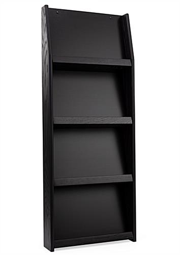 (4) Shelf wall mount literature display holds trifolds and magazines 