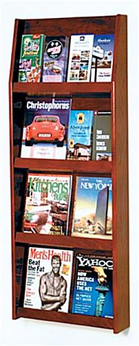 Four Shelf Wall Mount Literature Display | Black Wood Finish