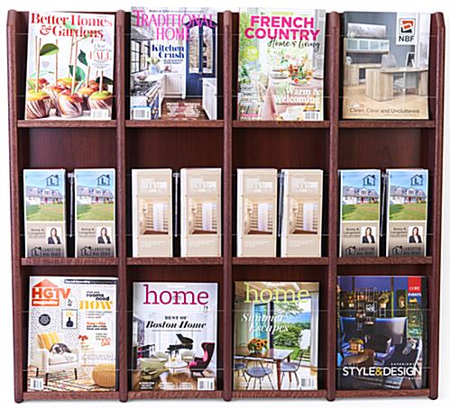 12 pocket magazine wall showcases a variety of literature 
