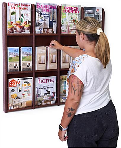 12 pocket magazine wall can easily be installed 