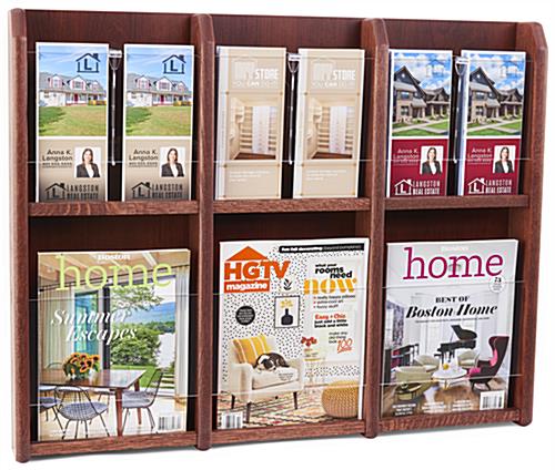 Wood Wall Magazine Rack 