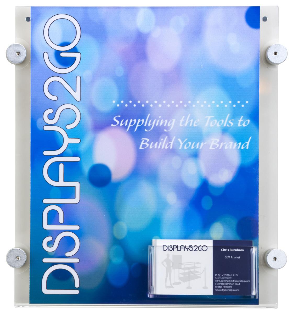 8.5” x 11” Sign Frame with Business Card Pocket | Clear Acrylic