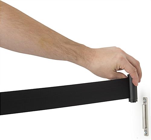 Wall Mounted Retractable Barrier With Black Belt
