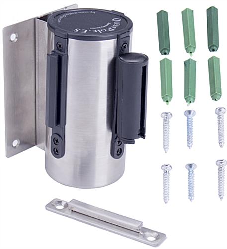 Wall Mounted Retractable Barrier With Black Belt