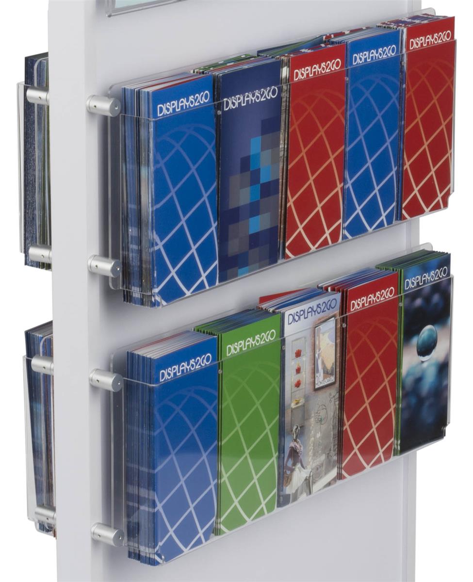 PDS8275 Clear Brochure Display Clear Plastic 2 x Book Stand Magazine 