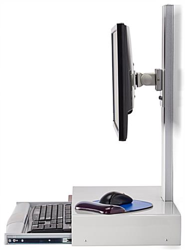 Monitor and keyboard wall mount for 75 x 75 and 100 x 100 VESA screens 