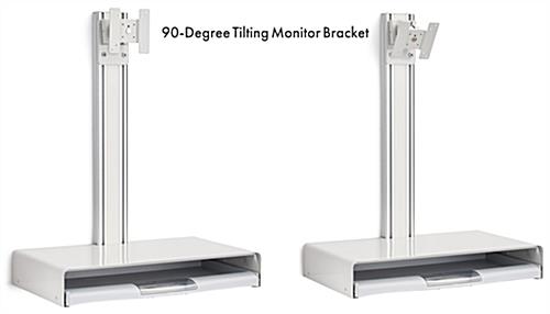 Monitor and keyboard wall mount with tilting bracket 
