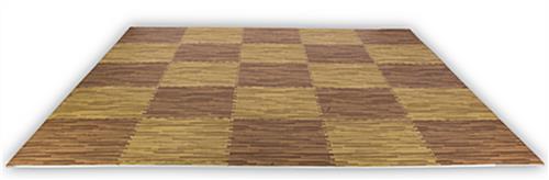 Dark Oak & Light Oak Wood Grain Floor Mats, w/ Jigsaw Pattern