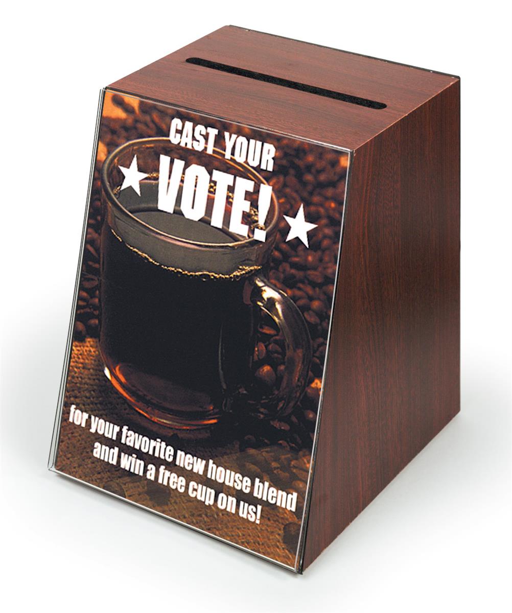 Wooden Collection Box Front Angled Sign Frame