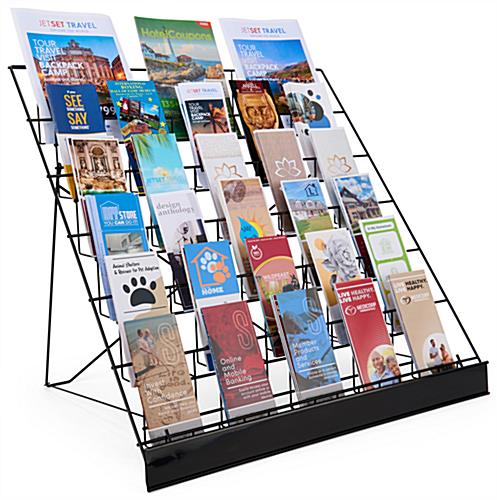 Details about   6-Tiered Wire Display Rack Tabletops Literature Holder 2.5" Open Shelves 