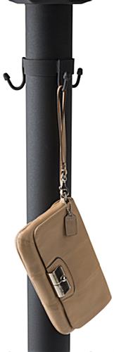 Wireless cocktail charging table with purse hooks