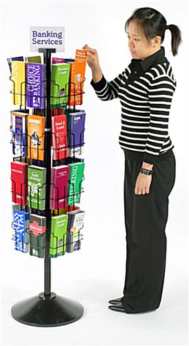Rotating Display 32 Pockets Hold 4" x 9" Brochures