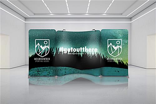 Exhibit booth displays measure 17 feet wide 