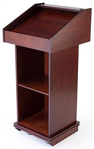 Wood Lectern, Red Mahogany Finish