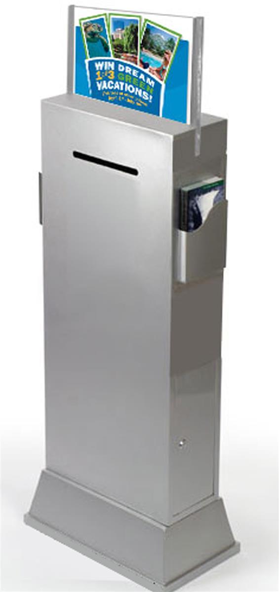 Floor Standing Voting Box - Brushed Silver Finish