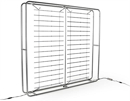 Backlit trade show booth kit with push-button poles