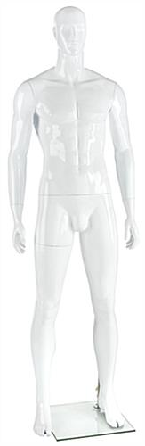 Abstract Face Female Seated Mannequin – Gray, Fully Formed Hands & Feet, With Base (53” Height) - View #4