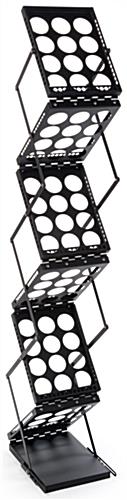 Trade show display kit with collapsable black 6-tier magazine stand