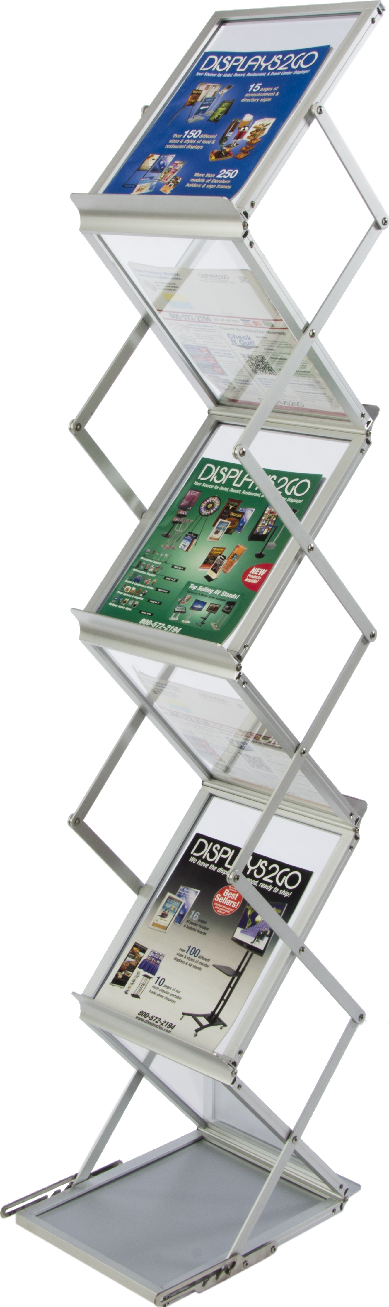 Five Pocket Portable Literature Stand - Aluminum | Displays2go