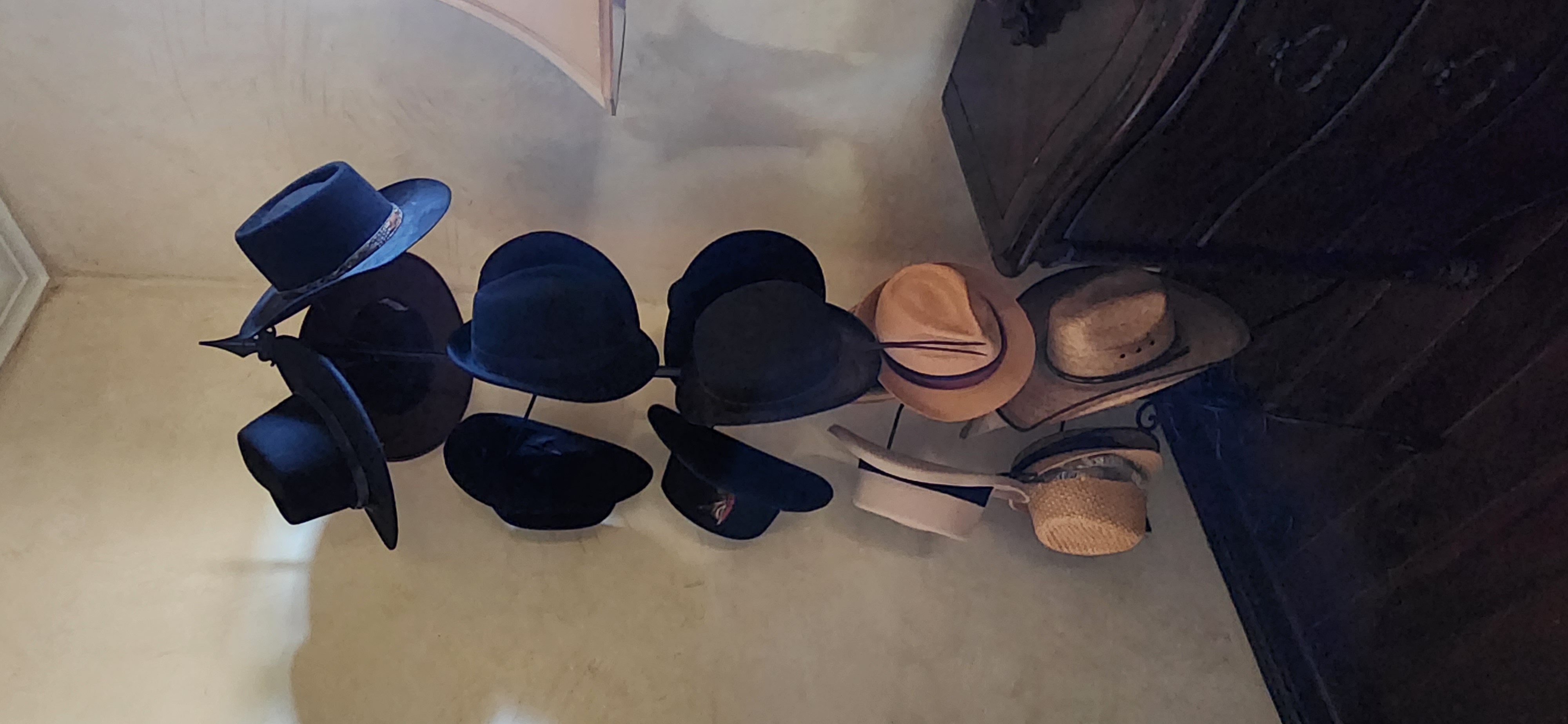 Wrought Iron Hat Rack 5 Tiers & Rotating Hooks