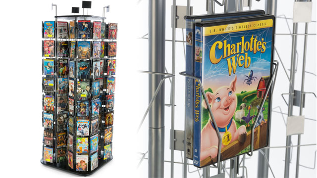 Wire Literature Rack with 4 Spinners | Rotating Columns | Displays2Go